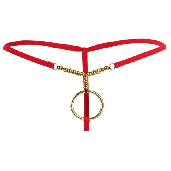 Elastischer G-String mit O-Ring und offenem Schritt