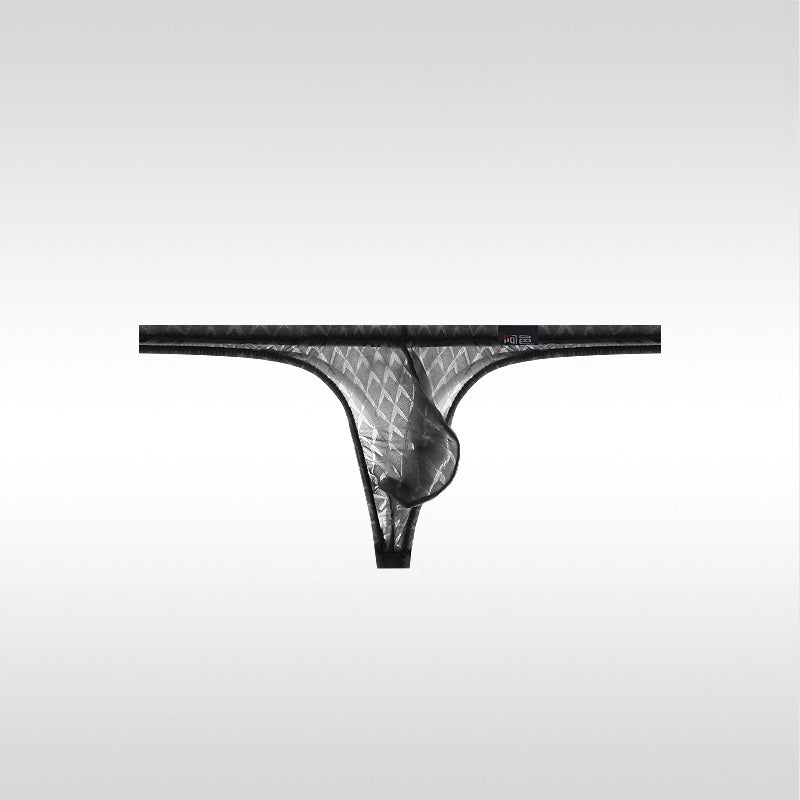 Men's Ultra-Thin Ice Silk Low-Rise Sexy Transparent Thong