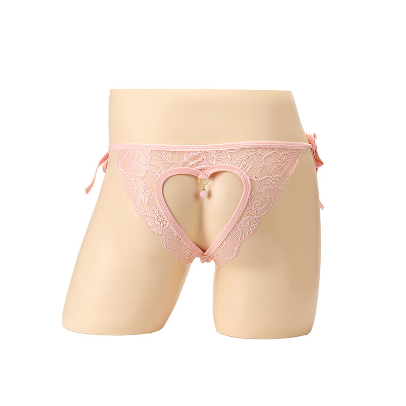 Sexy Slip mit herzförmigem Spitzenausschnitt und offenem Schritt