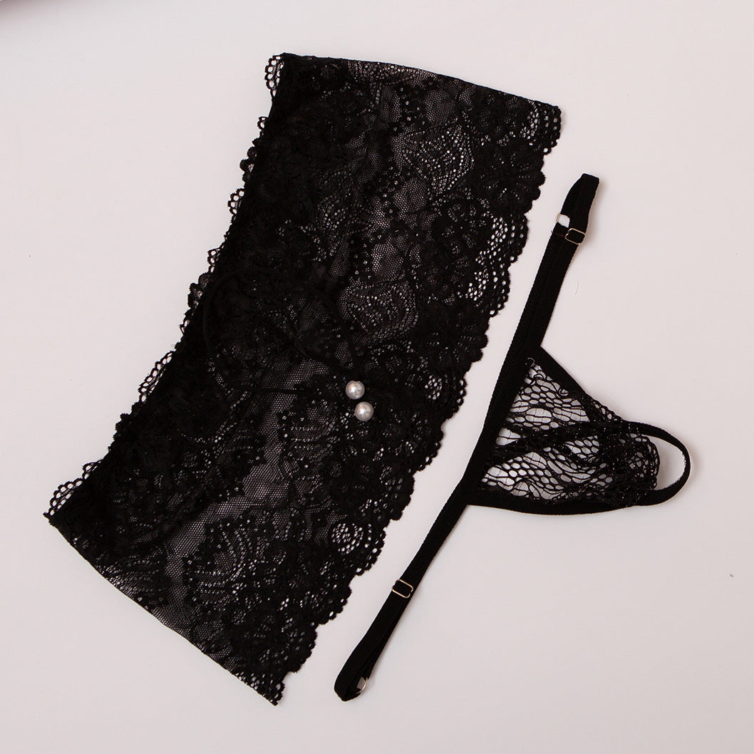 Sexy transparente G-String-Tangas aus Spitze im 2er-Pack 