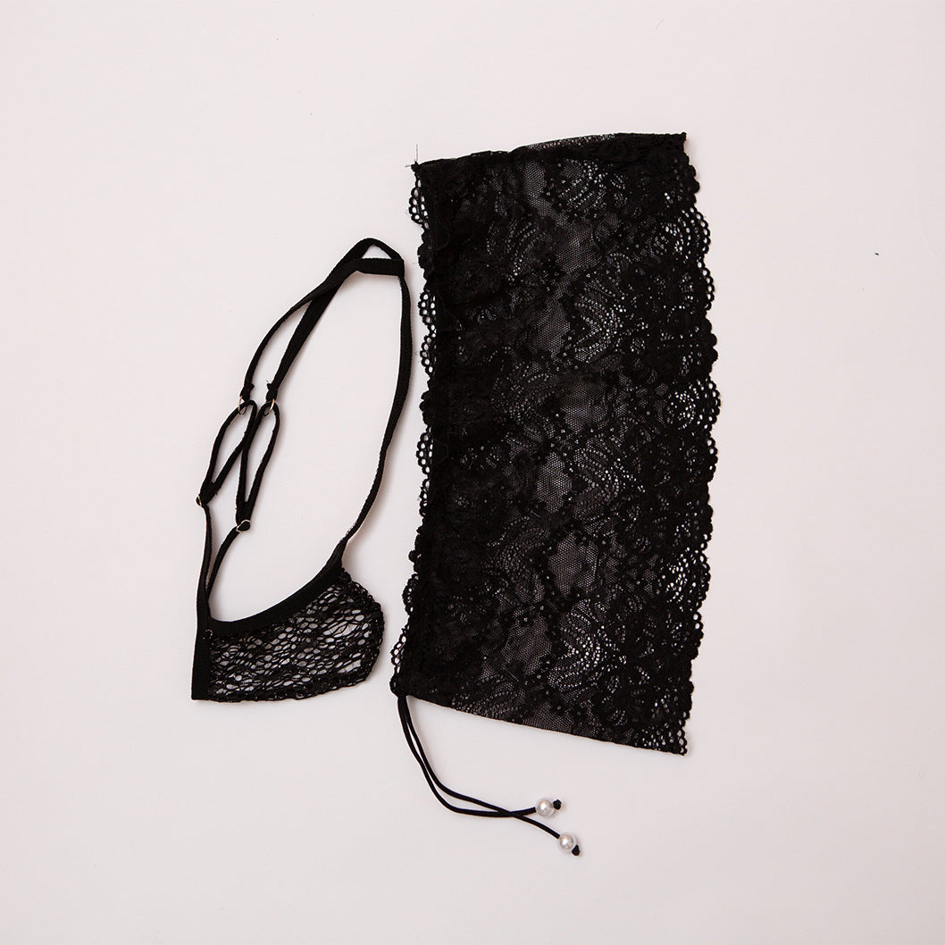 Sexy transparente G-String-Tangas aus Spitze im 2er-Pack 