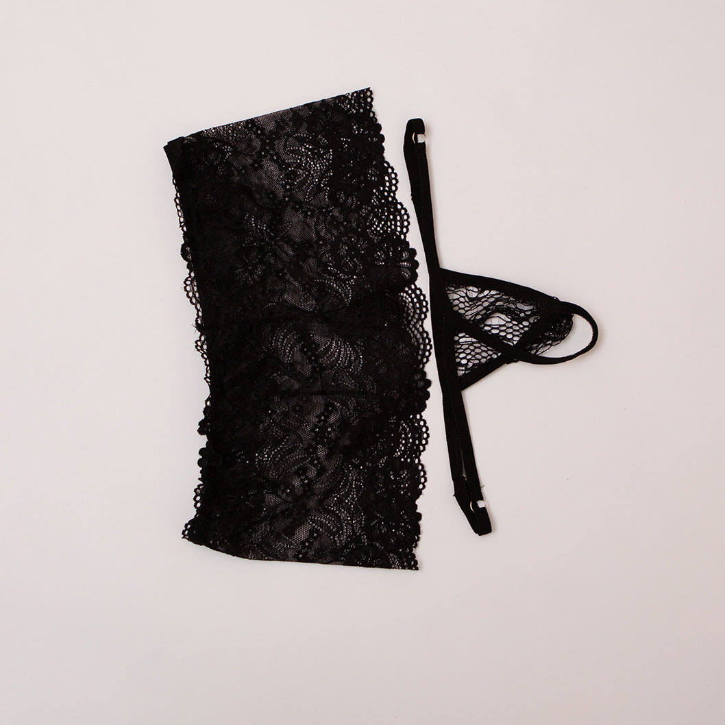 Sexy transparente G-String-Tangas aus Spitze im 2er-Pack 