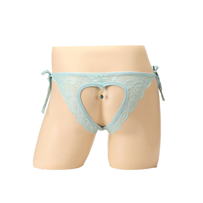 Sexy Slip mit herzförmigem Spitzenausschnitt und offenem Schritt