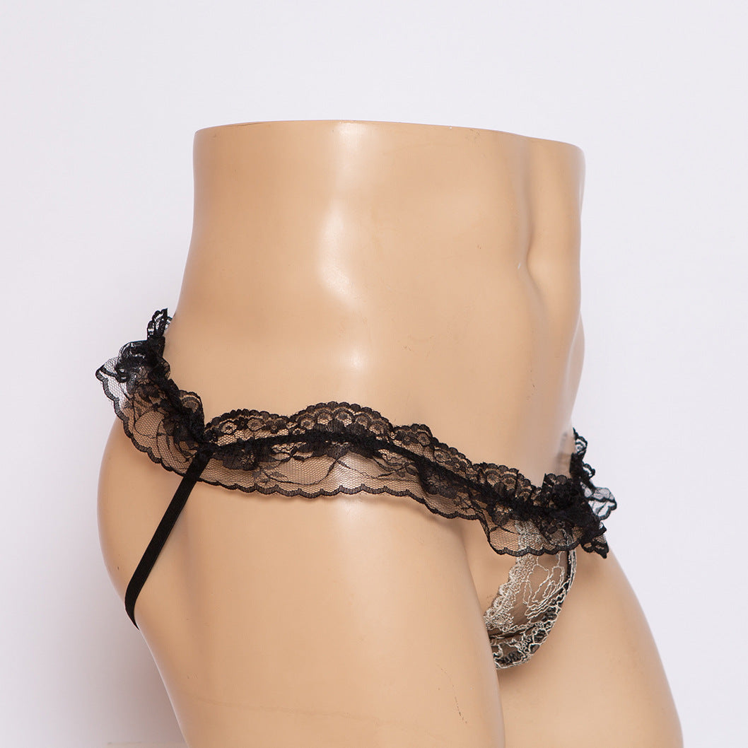 Sexy Herren-Slip mit dehnbarer Spitze und offenem Schritt