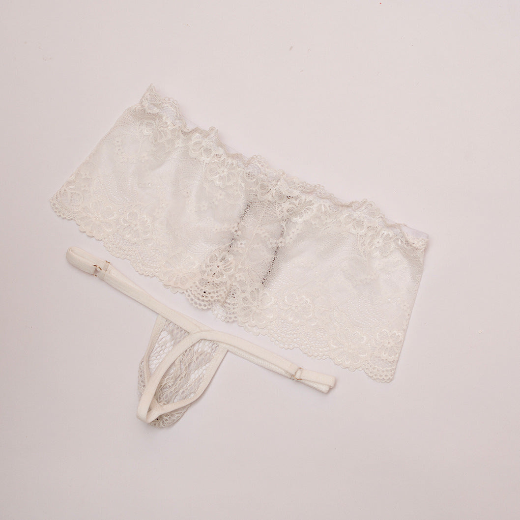 Sexy transparente G-String-Tangas aus Spitze im 2er-Pack 