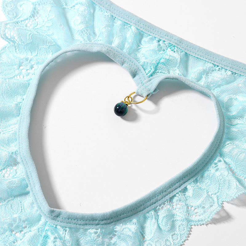 Sexy Slip mit herzförmigem Spitzenausschnitt und offenem Schritt