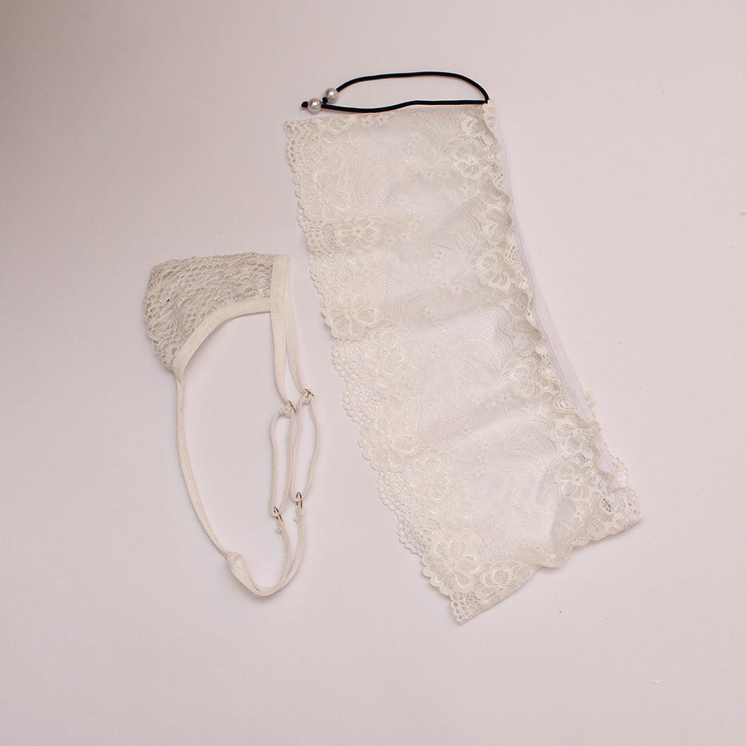 Sexy transparente G-String-Tangas aus Spitze im 2er-Pack 