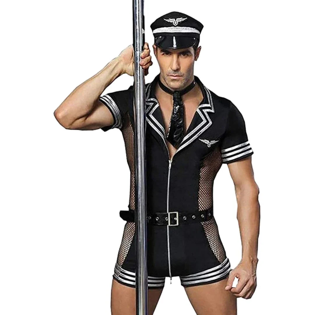Sexy Pilotenkostüm für Herren 