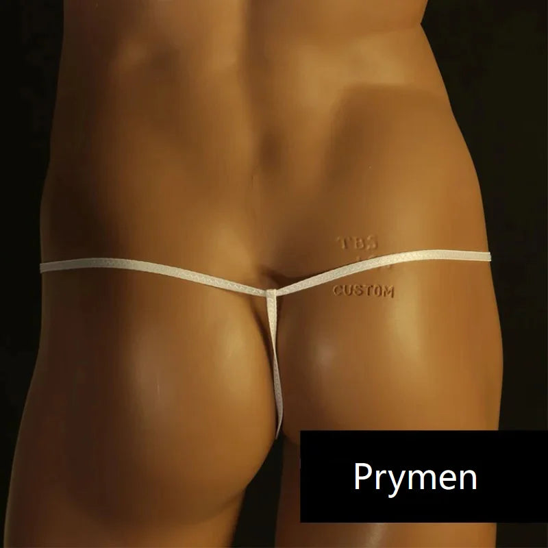 White men’s sexy G-string thong – back view with thin straps