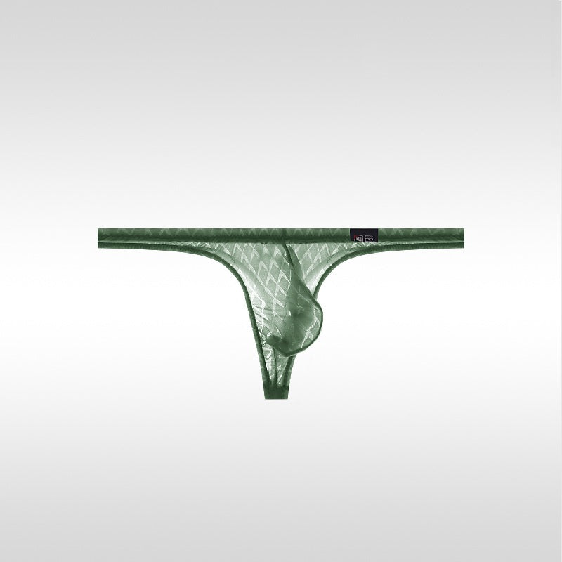 Men's Ultra-Thin Ice Silk Low-Rise Sexy Transparent Thong