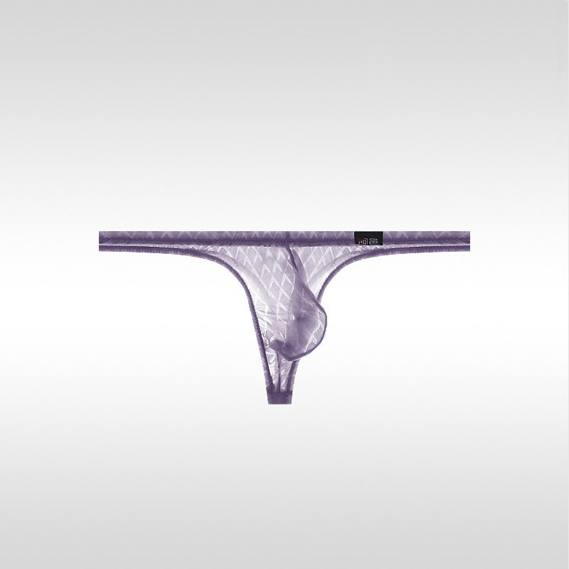 Men's Ultra-Thin Ice Silk Low-Rise Sexy Transparent Thong