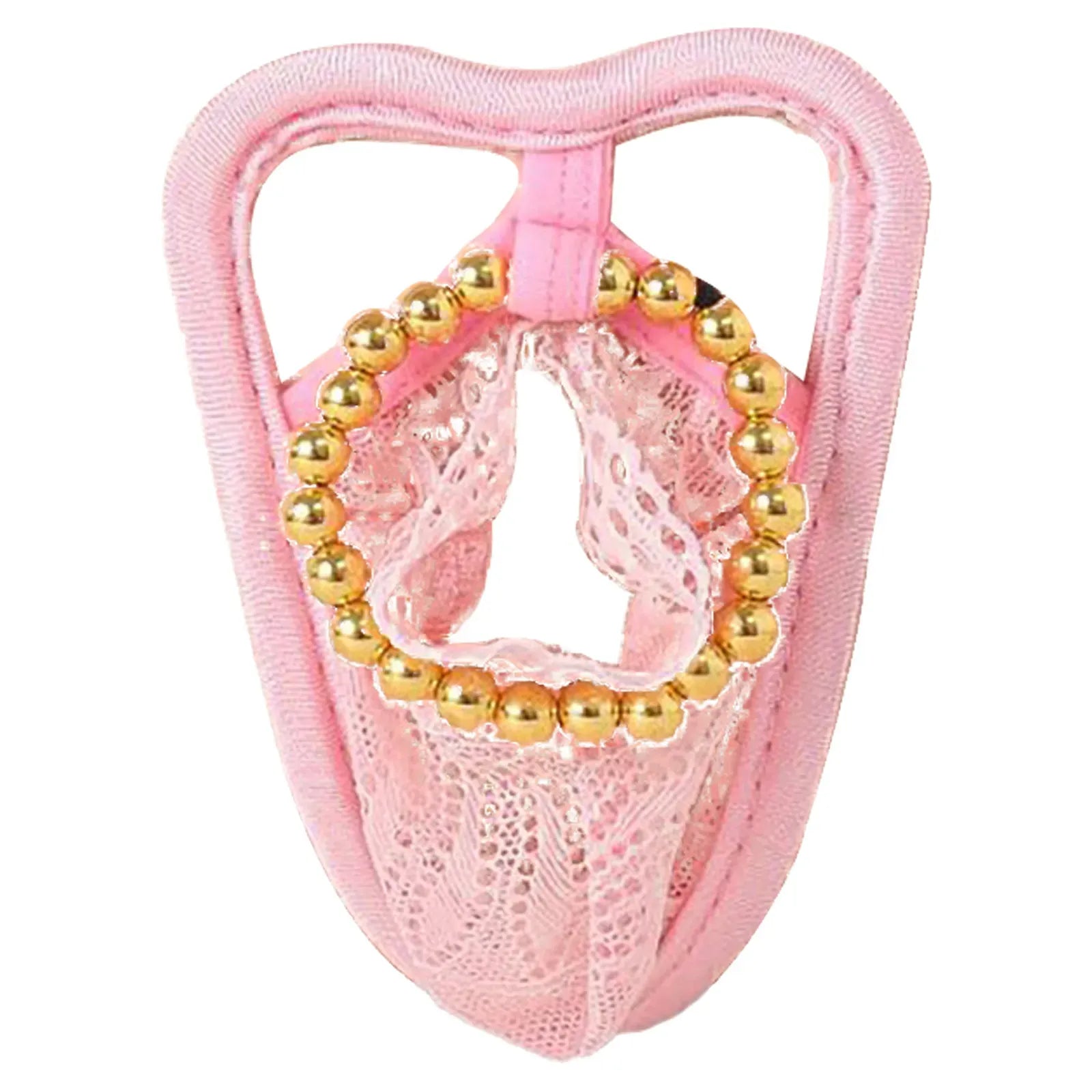 Lace C-String Thong for Men In Pink