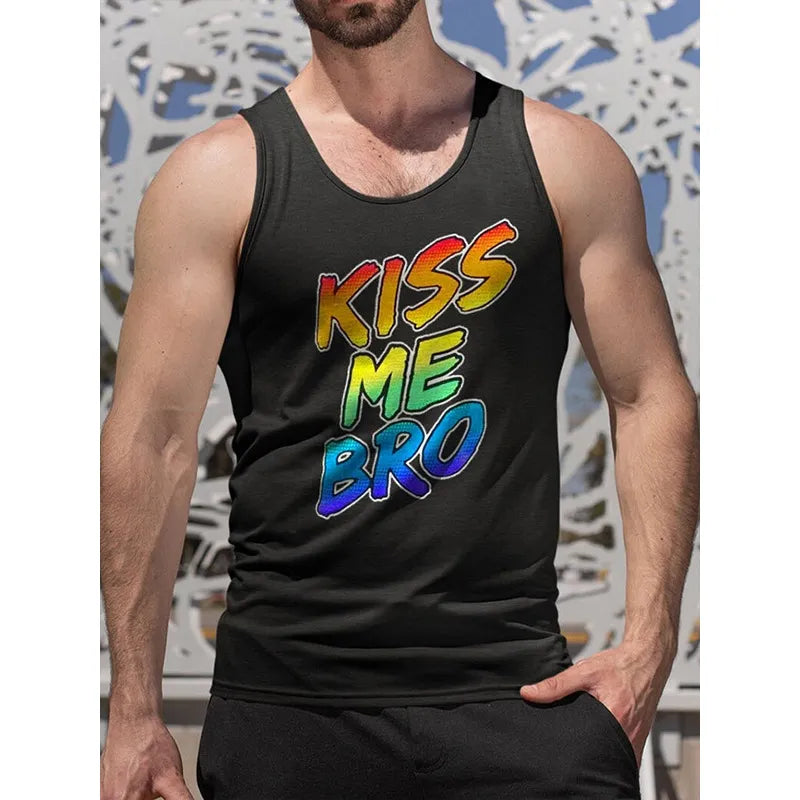 Fashion Kiss Me Bro Tank Top