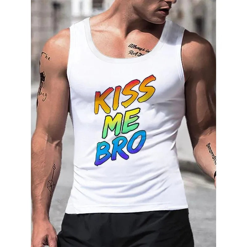 Fashion Kiss Me Bro Tank Top