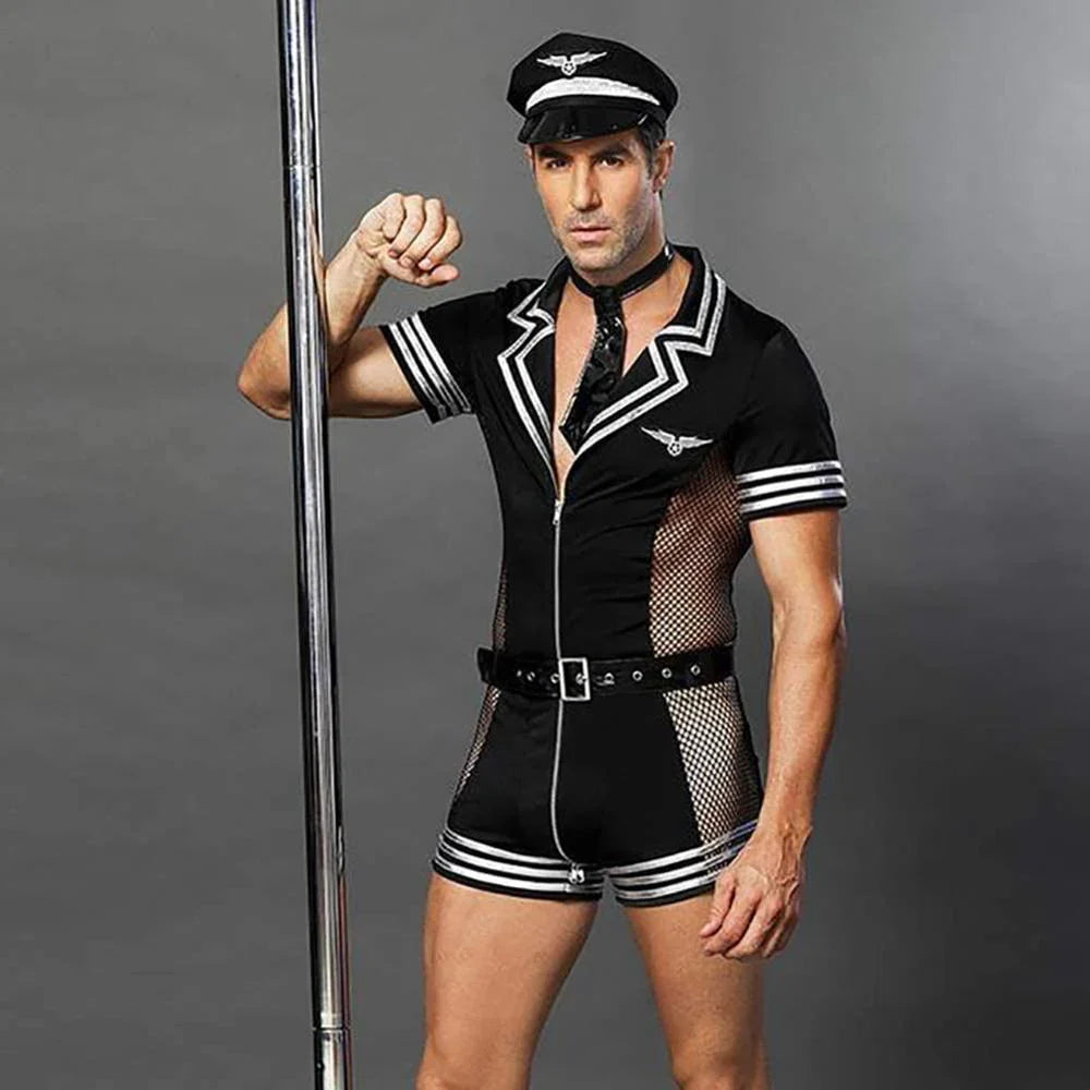 Sexy Pilotenkostüm für Herren 